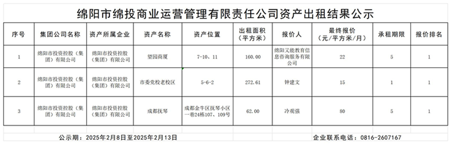 绵阳市庄闲和对子网站贸易运营治理有限责任公司资产出租了局公示_了局公示模板_副本